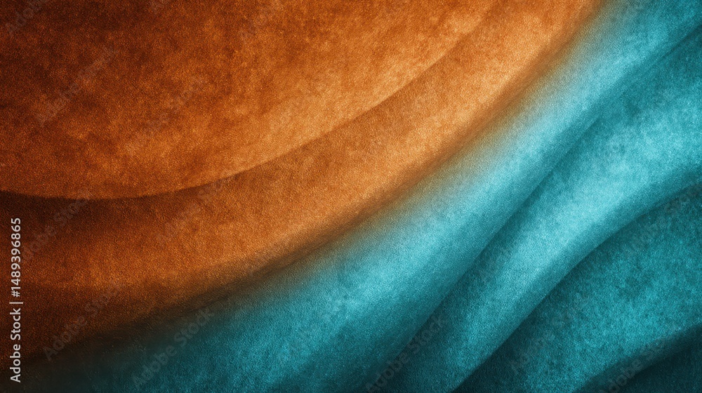 Poster abstract waves of orange and blue representing energy flow and motion in a modern artistic style sui
