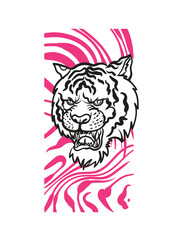 tiger illustration with japanese style for kaijune event