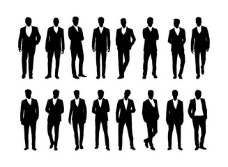 silhouettes of men in suits collection