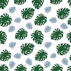 tropical monstera leaf repeat pattern seamless