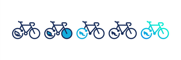 Obraz premium Green Transportation Multi Style Icon Set