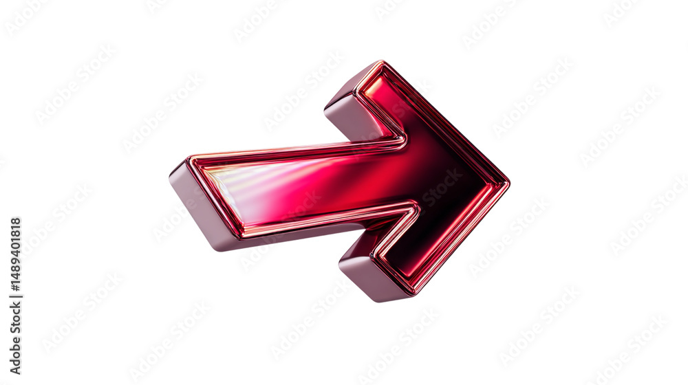 Fototapete red arrow direction sign right navigation pointer symbol isolated on black background design element
