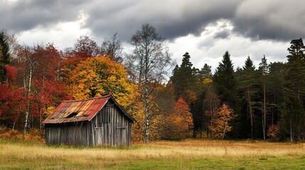 old barn in the mountains