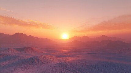 Fototapeta premium sunrise over the mountains Desert Sunrise