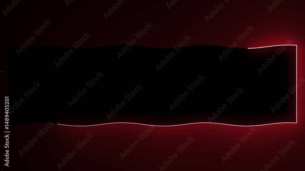 Aufkleber abstract glowing wavy motion rectangular frame with minimal background effects with neon red light c