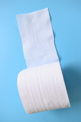 white paper tissue on blue background