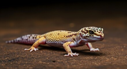 Naklejka premium Stunning Young Leopard Gecko with Vibrant Colors in High Quality