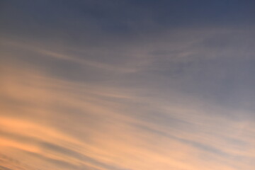 beautiful golden sky and white cloud background in springtime