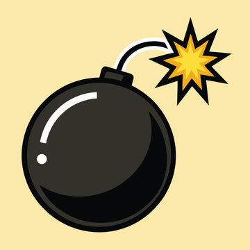 recommend clip art: Cartoon Bomb with Lit Fuse and Yellow Explosion Vector Illustration. Cartoon Bomb Icon with Lit Fuse and Explosion Clipart