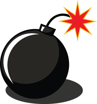 recommend clip art: Cartoon Bomb with Lit Fuse and Yellow Explosion Vector Illustration. Cartoon Bomb Icon with Lit Fuse and Explosion Clipart