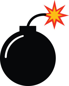 recommend clip art: Cartoon Bomb with Lit Fuse and Yellow Explosion Vector Illustration. Cartoon Bomb Icon with Lit Fuse and Explosion Clipart