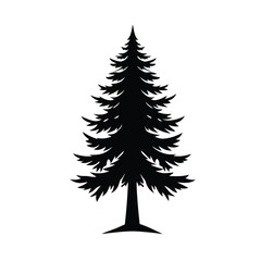 Obraz premium Pine Tree Silhouette Vector Art Illustration Design