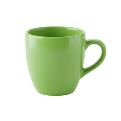 Minimalist Green Mug, isolated on white or transparent background. PNG
