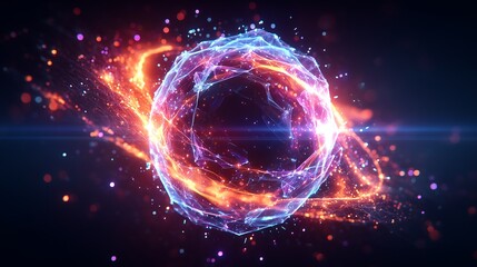 Cosmic Energy Portal with Radiant Plasma Swirls.Generative AI