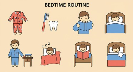 Bedtime Routine Steps: Illustrated Guide for Children