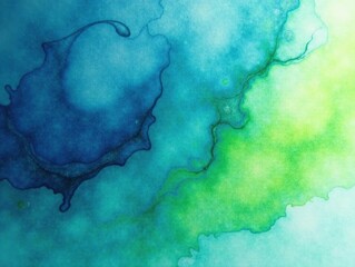 Obraz premium Swirling navy, blue, green watercolor; vibrant, abstract lines , creative, background