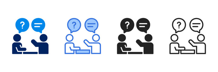 Interview  Icon Set Different Style Collection 