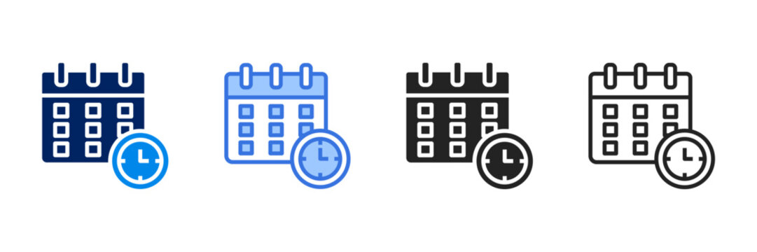 Schedule  Icon Set Different Style Collection 