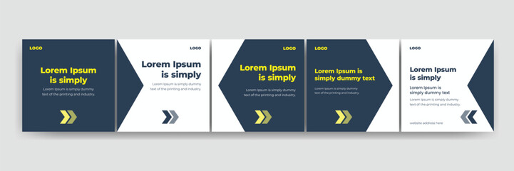 Set of minimalist business carousel post, Customize social media template design, Instagram and LinkedIn carousel post