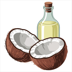 Coconut oil jar isolated vector illustration on white background