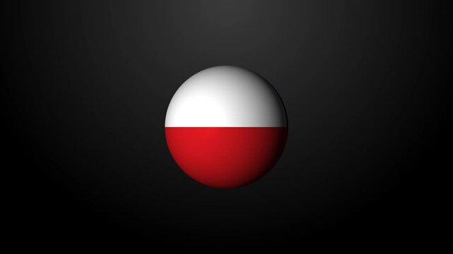 Chile flag spinning animation shaped like a ball. Chile icon 3D animation. Chile logo 3D.