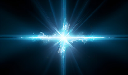 Fototapeta premium Light Forming Cross Sign in the Sky Spiritual Religious Symbol White Background Bright Heavenly Illumination