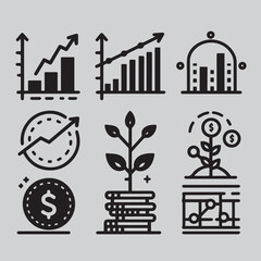 Fototapeta premium Business strategy icon set vector