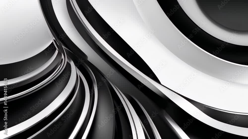 Poster abstract black and white gradient background with curved lines for business and social media use