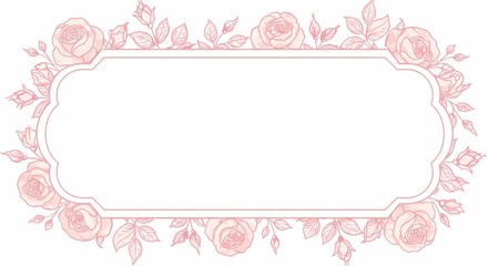 Rose Frame with Floral Border for Wedding Invitation
