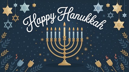 Happy hanukkah 2025 image, happy hanukkah greeting card design 