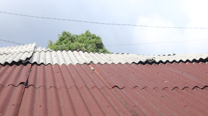 Rustic Corrugated Metal Roofing Texture Red and Gray