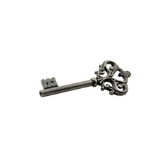 Intricately Designed Ornate Key Isolated, showcasing its highly detailed curls and sophisticated craftsmanship against a minimalistic setting