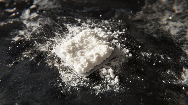 Fentanyl Patch and Powder on Black Surface for Pain Management