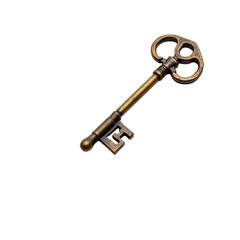 Intricately Detailed and Magnified Image of an Antique Key Featuring a Dramatically Lit and Ornate Design