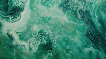 Naklejka premium Close-up of wonderful decorative green marble stone texture featuring intricate veining, vibrant patterns, and luxurious natural aesthetics, perfect for high-end interior design, artistic decoration, 