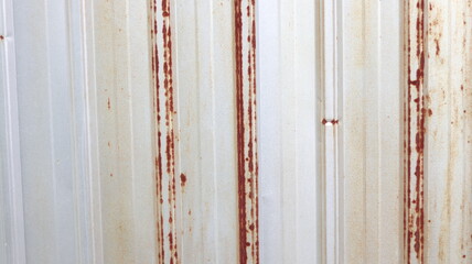 Rustic White Corrugated Metal Texture with Rust