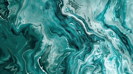 Naklejka premium Close-up of wonderful decorative green marble stone texture featuring intricate veining, vibrant patterns, and luxurious natural aesthetics, perfect for high-end interior design, artistic decoration, 