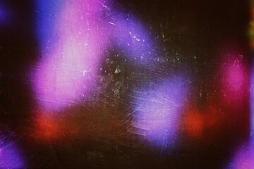 Warm magenta blue color abstract dust grain scratches light leaks photo overlay effect background, film grain texture photo filter effect, multicolored gradients shape backdrop design with scratched