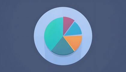 Pie chart infographic illustration on dark blue background
