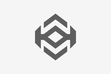 letter WM emblem symetric logo