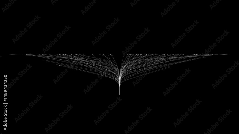 Poster abstract symmetrical line art with dark background and delicate pattern