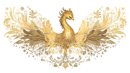 Obraz premium Golden phoenix illustration design