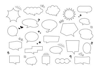 漫画の吹き出し見出しイラストセット