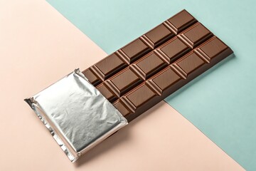 Chocolate Bar Mockup on Pastel Background
