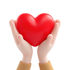 Heart in Hands Care with Love, and and Support.
