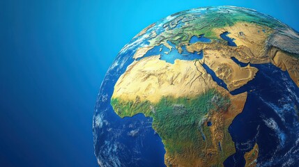 Fototapeta premium Detailed 3 d earth model global view of continents and oceans