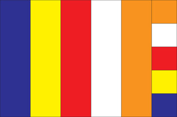 Fototapeta premium Buddhist flag vector illustration