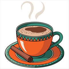 Traditional Turkish salep drink with cinnamon