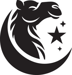Eid al-Adha Camel Head Silhouette Vector