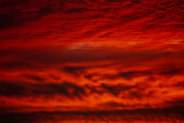 Orange sunset clouds in the sky